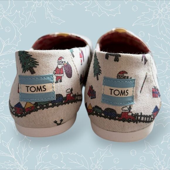 TOMS Save The Children Santa Train Women’s US 7 Classic Slip-On Shoes NWOT - Picture 5 of 7